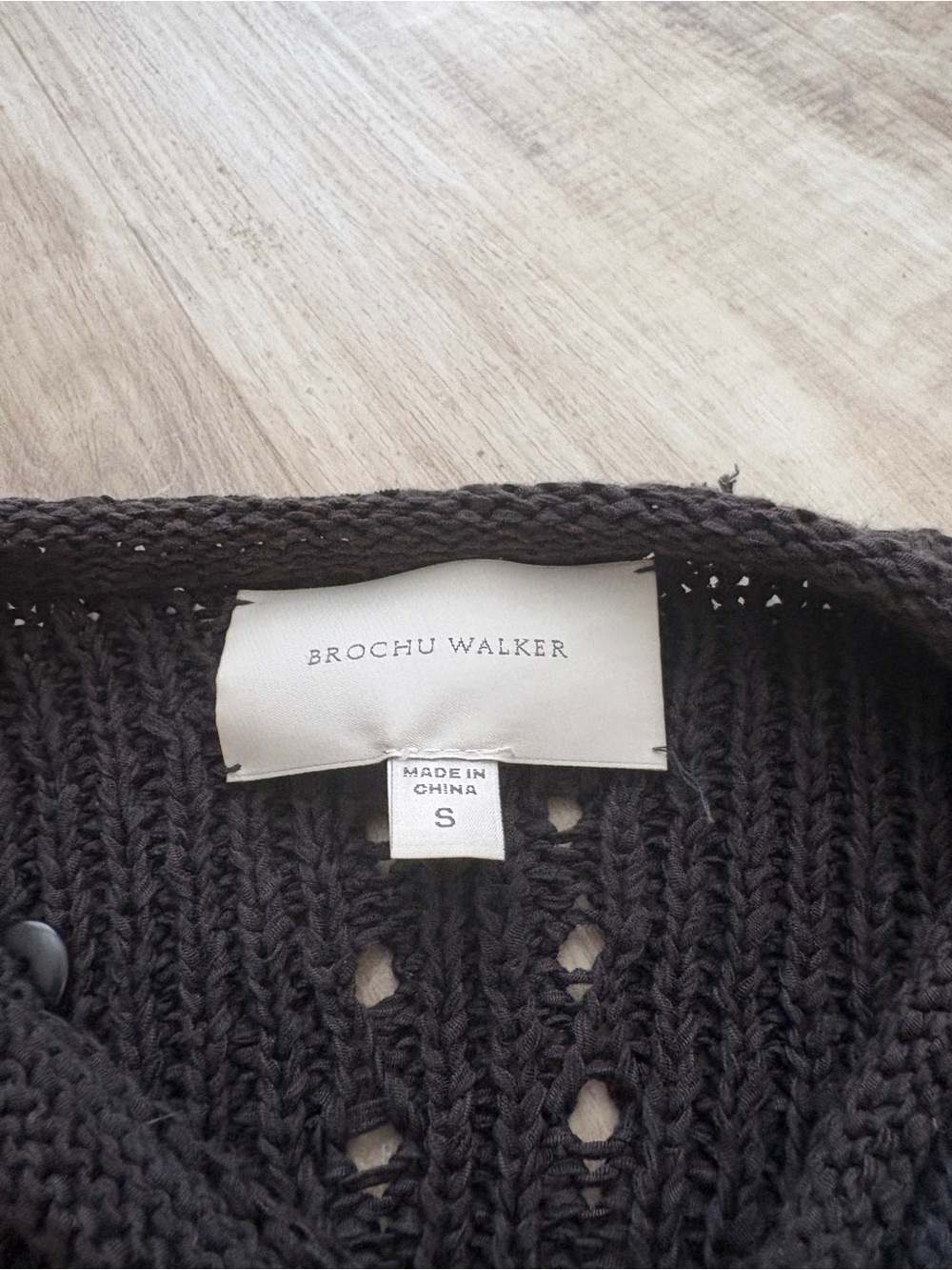 Brochu Walker Black Open-Front Knit Cardigan - Picture 2 of 5